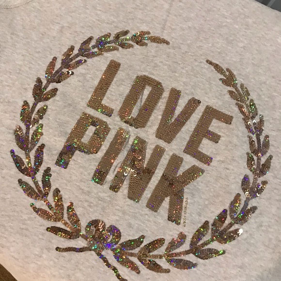 Rare Victorias Secret PINK Limited Edition BLING Faux-Fur Signature Zip Hoodie L - Picture 3 of 15